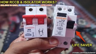 HOW RCCB amp ISOLATOR WORKS  EXPLAINED   EXPERIMENT USING RCCB  GFCI amp RCD  MS TECH [upl. by Partridge]