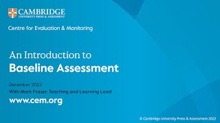 An Introduction to Baseline Assessment  December 2022 [upl. by Dub]