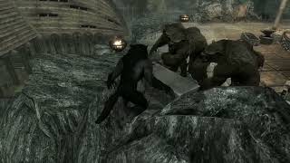 Skyrim Battles  Farkas Beast Form amp 14 random Werewolves vs 10 Werebears [upl. by Middleton]