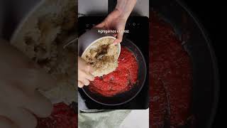 🍅⏰ ¡Rápido y Sabroso Arroz con Tomate y Salchichas en 1 Minuto 🌭 [upl. by Nari]