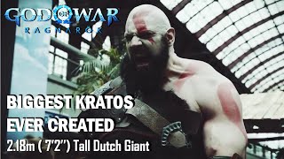 BIGGEST KRATOS ever Created  218m 72 tall Olivier Richters for God of War launch Event [upl. by Zoltai219]