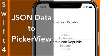 JSON Data into PickerView Swift 4  Xcode 90 [upl. by Newlin]