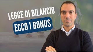 BONUS LEGGE DI BILANCIO 2025 PER LE FAMIGLIE [upl. by Ninahs]