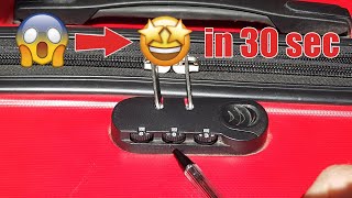 How to open a suitcase lock without code in 30 sec 3 dial combo lock reset [upl. by Leonor]