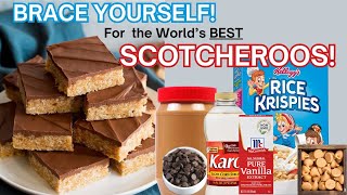 The Worlds BEST Scotcheroos Easy Peanut Butter Krispie Bars [upl. by Saxela]