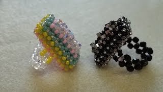 Rectangle Right Angle Weave Ring Part 2 of 2 [upl. by Gnoc]