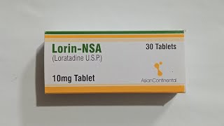 Lorin NSA 10 mg Tablets price  Loratadine 10 mg  Anti Allergy Tablets [upl. by Nnylassej11]