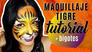 TIGRE con BIGOTES DE IXTLE Maquillaje Artístico paso a paso pintacaritas [upl. by Reginald613]