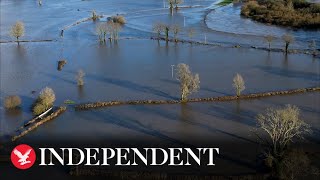 Carmarthenshire valley submerged in water as flooding hits Wales [upl. by Karrah]