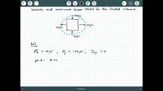 Mohrs Circle Example 1 with Principal Stresses [upl. by Artinahs125]