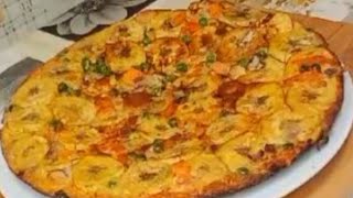 HOW TO MAKE PLANTAIN AND EGG PIZZA  QUICK EASY AND DELICIOUS NO OVEN NEEDED plantain pizza [upl. by Magdala83]