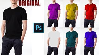 Photoshop Comment changer la couleur dun vêtement [upl. by Anauqahs]