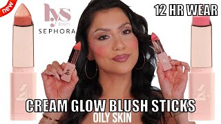 newLYS BEAUTY HIGHER STANDARD CREAM GLOW BLUSH STICK REVIEW amp 12HR WEAR TEST oily skinMagdaline [upl. by Timmi]