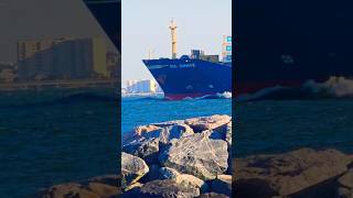 BSG BONAIRE PLOWING THROUGH ⚓🌊🌊 😲 ship wow epic waves containership oiltanker roughseas sea [upl. by Wettam]