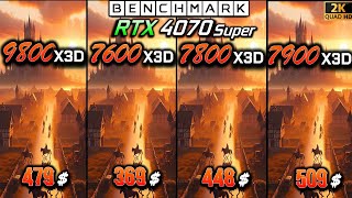 Ryzen 7 9800X3D vs 5 7600X3D vs 7 7800X3D vs 9 7900X3D  Test in 10 Games  1440p  RTX 4070 Super [upl. by Flan]