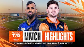 2024 Abu Dhabi T10 I Qualifier 1 Highlights Deccan Gladiators vs Morrisville Samp Army  Season 8 [upl. by Rohpotsirhc]