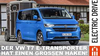 2024 VW T7 eCaravelle Elektro 9Sitzer mit 210 kW und einem großen Haken  Electric Drive News [upl. by Judon]