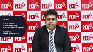 NDIM Placement  Rishabh Placed at OfBusiness Group  NDIM Top PGDM  NDIM Best MBA  NDIM Reviews [upl. by Mada]