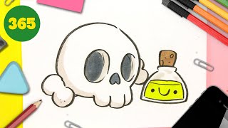 Come disegnare un cranio kawaii e carino – Tutorial passo dopo passo [upl. by Peugia703]