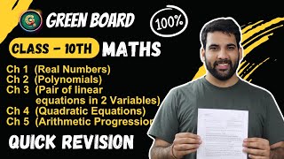 Class 10th Maths Questions With concept  Quick revision CBSE Exam 2024 [upl. by Ettenim]