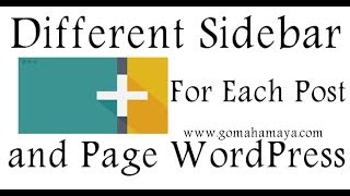 Different Sidebar For Different Pages WordPress Plugin [upl. by Ellehcrad]