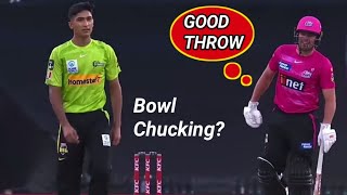 Hasnain vs Henriques Fight  Hasnain Bowling in BBL  Hasnain Accused of Bowl Chucking [upl. by Odnuges616]