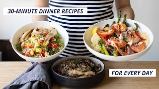 3 Healthy 30 Minute Dinner Recipes [upl. by Crescint]