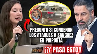 PERIODISTA de TVE pregunta a VOX si CONDENAN los ATAQUES a SÁNCHEZ en PAIPORTA🤣¡¡Y SALE ESCALDADA🤣 [upl. by Qiratla]