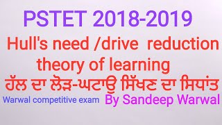 Leaning theory Hulls theory of need reduction ਲੋੜ  ਘਟਾਉ ਦਾ ਸਿਧਾਂਤ PSTET CTET in Punjabi [upl. by Ratcliff860]