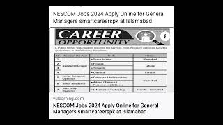 NESCOM Jobs 2024 [upl. by Vonny]