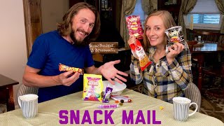 Americans Tasting British Snacks and Sweets  Snack Mail [upl. by Ainivad]