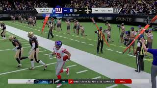 MADDEN 20 franchise SQU4D S11 DIV RD SAINTS VS Giants [upl. by Myrna261]