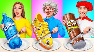 Me vs Grandma Cake vs Real Food Challenge  Funny Challenges by Multi DO [upl. by Nayd]