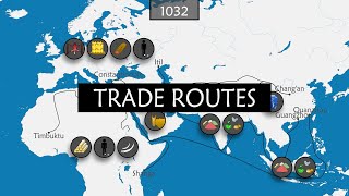 History of the Major Trade Routes  Summary on a Map [upl. by Humfrid630]