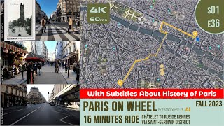 Charming Paris Commented 15 minutes ride Châtelet to rue de Rennes via StGermain cyclingvideos [upl. by Einitsed]