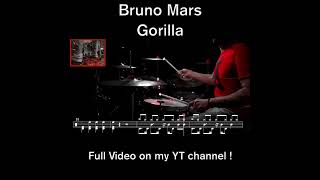 Bruno Mars  Gorilla Drum cover with scrolling drum sheet [upl. by Hashimoto]