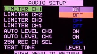 Panasonic HPX 250 Menu [upl. by Gibun]