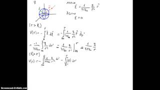 68 Electromagnetismo  Electrostática  Potencial eléctrico ejemplo superficie esférica [upl. by Neall774]