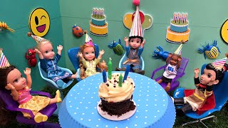 Benjamins Birthday  Elsa amp Anna toddlers  fun  cake  gifts  Barbie dolls [upl. by Davies]