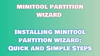 minitool partition wizard FAQ Installation Video Instructions JJCPZHJMCHMSZ [upl. by Clim]