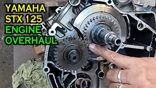 Yamaha STX 125 Motorcycle Engine Overhaul  overhauling disassemble dismantle  PART 1 motorcycle [upl. by Akiraa]