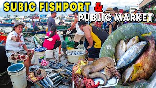 Exploring Subic FISH PORT and PUBLIC MARKET  Huge Market where stalls stretch to the parking area [upl. by Blanch]