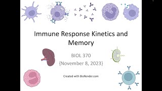 Immunology Fall 2023 Lecture 25 Immune Response Kinetics and Memory [upl. by Rowley]