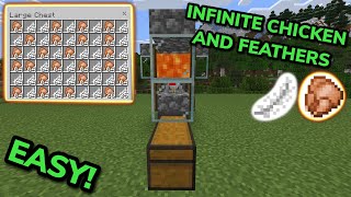 EASIEST 121 AUTOMATIC CHICKEN FARM TUTORIAL in Minecraft Bedrock MCPEXboxPSSwitchPC [upl. by Innoj]