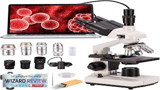 Compound trinocular Microscope 40X5000X Magnification Digital Laboratory trinocular Review [upl. by Suicul]