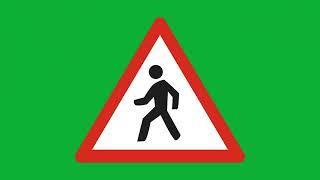 Free Animated Traffic Signs  Green Screen Background [upl. by Herwin846]