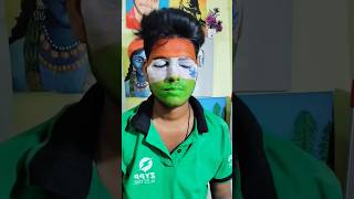 Indian flag painting on my face 🇮🇳 art  Independence Day face art  Happy Independence Day [upl. by Refinney746]