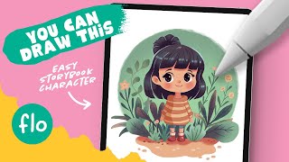 You Can Draw This Storybook Style Character in PROCREATE  Step by Step Procreate Tutorial [upl. by Arytahs]