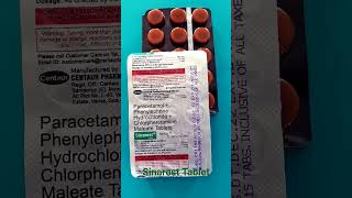 Sinarest Tablet  Paracetamol Phenylephrine hydrochloride Chlorpheniramine maleate Tablet Uses [upl. by Ayikur]