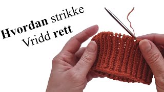 Hvordan Strikke Vrangbord Med Vridd Rett [upl. by Elnora583]